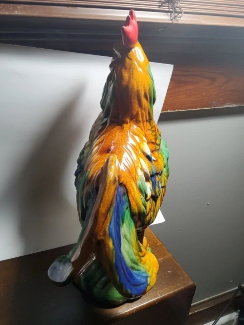 Vintage Majolica roster statue vintage majolica